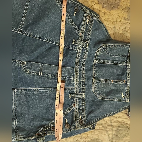 Vintage American Eagle Denim Bib Overalls Womens Size Medium Mens Small - Picture 13 of 14
